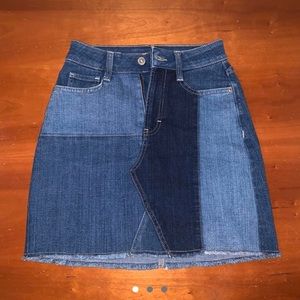 Patchwork Denim Skirt